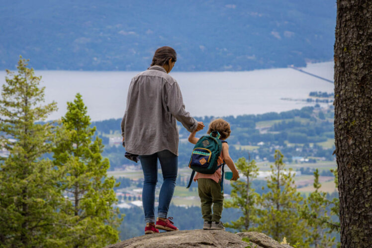 hiking with child